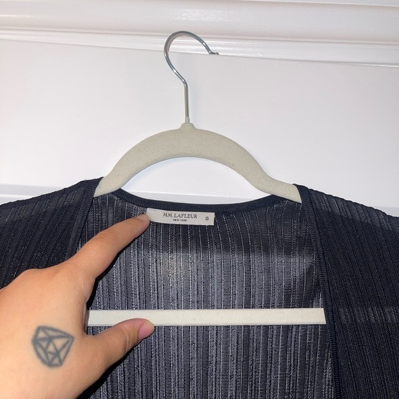 MM Lafleur Long line kimono Black ballet Cardigan xl old money quiet luxury - Picture 12 of 12